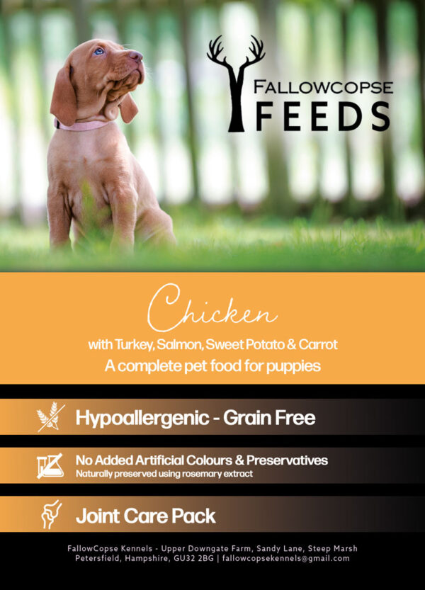 Fallowcopse Feeds - Grain Free Chicken Puppy & Dog Food - Turkey Chicken Lamb Petersfield Hampshire Surrey West Sussex London Berkshire Kent