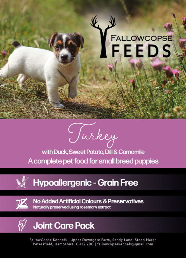 Fallowcopse Feeds - Grain Free Turkey Puppy Food - Turkey Beef Chicken Lamb Duck Petersfield Hampshire Surrey West Sussex London Berkshire Kent