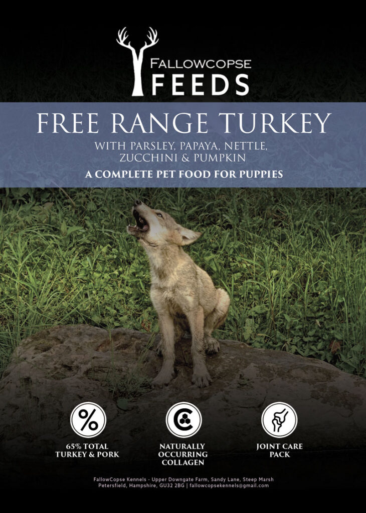 Fallowcopse Feeds - Grain Free Turkey Puppy Food - Turkey Beef Chicken Lamb Duck Petersfield Hampshire Surrey West Sussex London Berkshire Kent