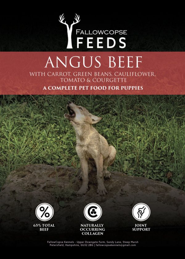 Fallowcopse Feeds - Superfood Angus Beef Puppies Dog & Puppy Food - Turkey Chicken Beef Duck Petersfield Hampshire Surrey West Sussex London Berkshire Kent